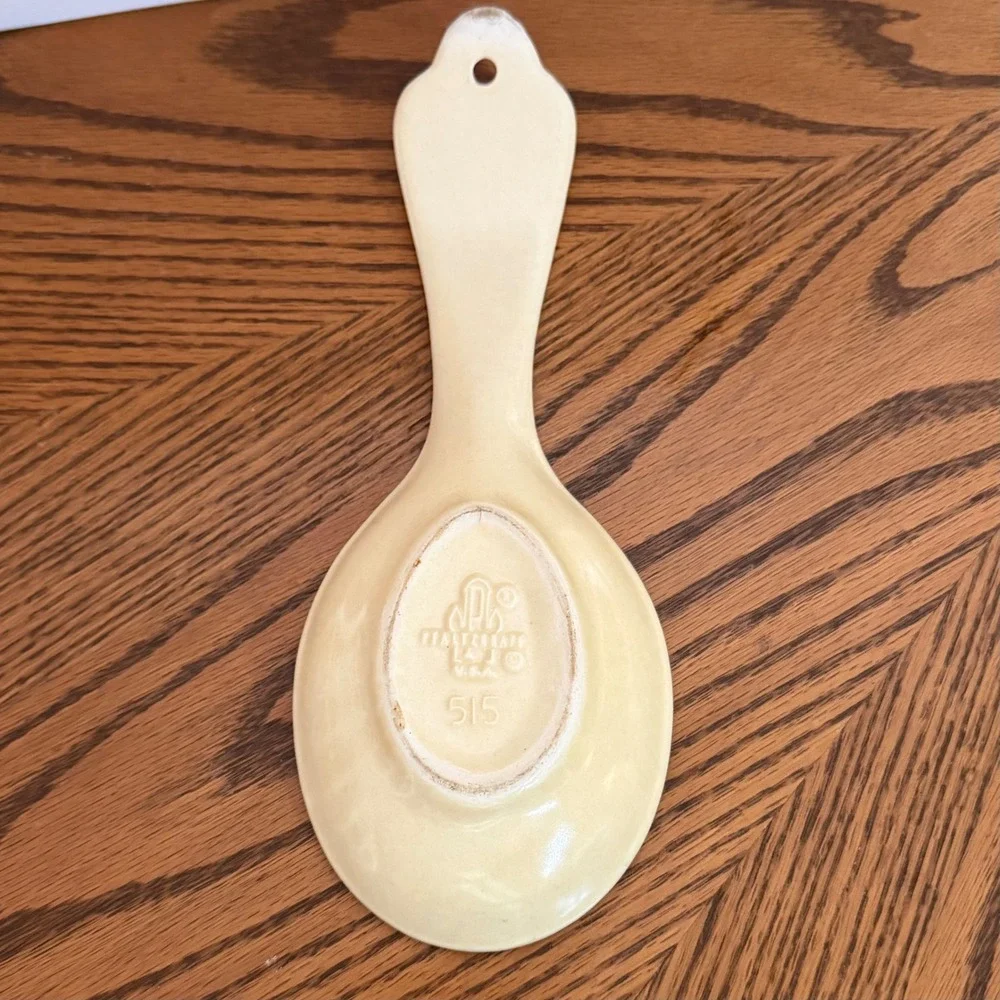 Pfaltzgraff Village Stoneware Spoon Rest 515 Vintage Folk Art USA 70s Heart